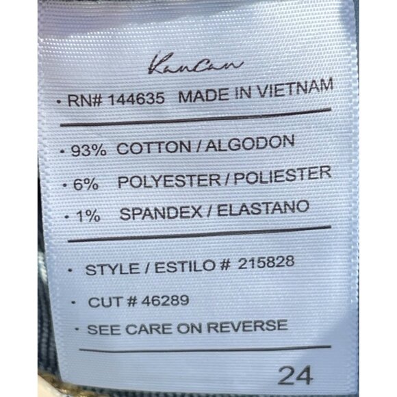 KanCan Womens Denim High Rise Bermuda Shorts Size 24 waist Distressed Frayed Hem - Picture 5 of 5